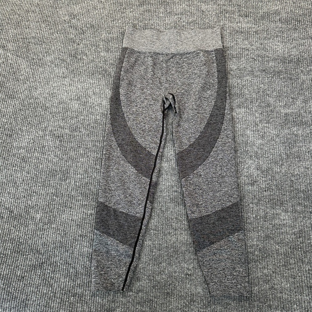 PINK Womens Active Seamless Leggings Large Gray Heathered High Rise Stretch